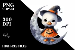 Cute Halloween Baby Swan PNG Product Image 1