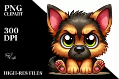 Funny Baby German Shepherd Clipart, Transparent PNG Product Image 1