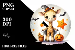 Cute Baby Giraffe Halloween PNG Product Image 1