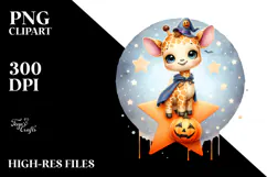 Cute Baby Giraffe Star Halloween PNG Product Image 2