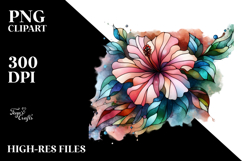 Pastel Hibiscus Stained PNG Product Image 2