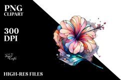 Pastel Hibiscus Stained PNG Product Image 2