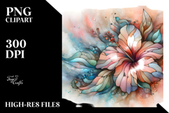 Pastel Hibiscus Stained PNG Product Image 2
