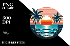 Retro Tropical Island Sunset Design Product Image 2