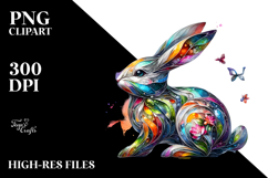 Colorful Bunny PNG Product Image 2