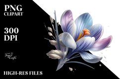 Pastel Wooden Crocus Metallic Splash | Clipart Product Image 1