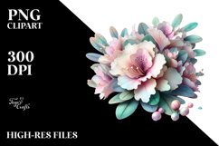 Pastel Wooden Rhododendron Metallic Splash | Clipart Product Image 1