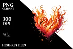 Fire Heart Digital Painting PNG Product Image 2