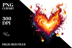 Fire Heart Illustration PNG Product Image 2