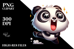 Silly Cartoon Panda with Sparkling Eyes PNG Product Image 2