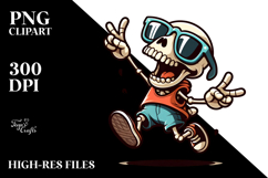 Silly Cartoon Skull PNG Product Image 2