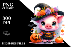 Vibrant Baby Pig, Watercolor PNG Product Image 2