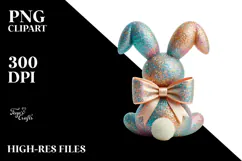 Colorful Bunny Sitting View, Transparent PNG Product Image 2