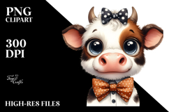 Funny Baby Cow with Cool Hair, PNG Product Image 2