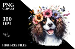 Watercolor Cute English Springer Spaniel PNG Product Image 2