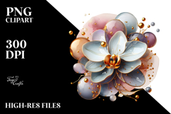 Abstract Golden Orchid PNG Product Image 2