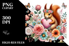 Boho Baby Squirrel Heart PNG Product Image 2