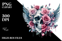 Skull with Flowers Design, Transparent PNG Product Image 2