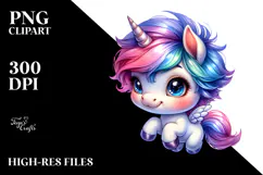 Vibrant Baby Unicorn, Transparent PNG Product Image 2