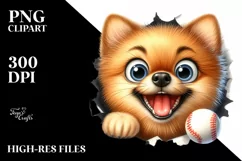 Funny Enthusiastic Pomeranian Watercolor Splash Clipart Product Image 3