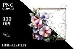 Glossy Sweet Pea with Metalic Insertions, PNG Product Image 2