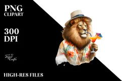 Lion in Beachwear, Transparent PNG Product Image 2