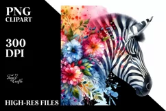 Vibrant Zebra | Sublimation | PNG Clipart Product Image 1