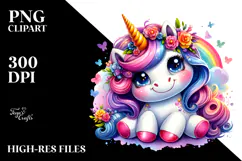 Cute Funny Unicorn, PNG Product Image 2