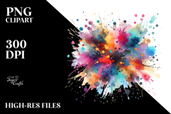Colorful Paint Splatter Brushstroke PNG Product Image 2