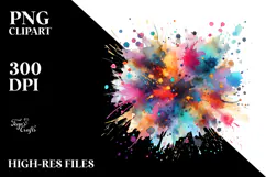 Colorful Paint Splatter Brushstroke PNG Product Image 2