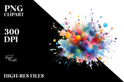 Colorful Paint Splatter Brushstroke PNG Product Image 2