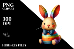 Colorful Bunny Made of Wood PNG Product Image 2
