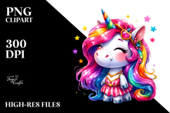 Cute Funny Unicorn, PNG Product Image 2