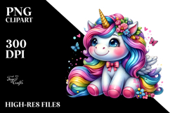 Cute Funny Unicorn, PNG Product Image 2