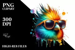 Colorful Quirky Artistic Bird | Sublimation Clipart Product Image 3