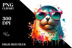 Colorful Quirky Artistic Seal | Sublimation Clipart Product Image 3