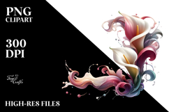 Shiny Calla Lily in Watercolor, PNG Product Image 2