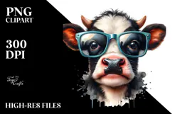 Funny Cow with Sunglasses, High-Res PNG Product Image 2
