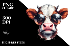 Funny Cow with Sunglasses, High-Res PNG Product Image 2