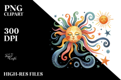 Colorful Whimsical Sun in Watercolor Product Image 2