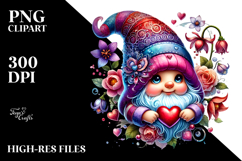 Detailed Valentines Gnome, Transparent PNG Product Image 2