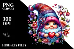 Detailed Valentines Gnome, Transparent PNG Product Image 2