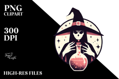 Retro Evil Witch PNG Product Image 2