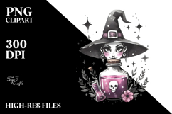 Retro Evil Witch with Magic Potion PNG Product Image 2