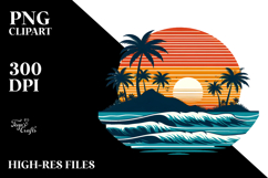 Vintage Tropical Sunset PNG Product Image 2