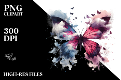 Grunge Butterfly Silhouettes PNG Product Image 2