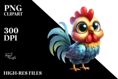 Proud Rooster Watercolor Clipart Product Image 2