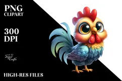 Proud Rooster Watercolor Clipart Product Image 2