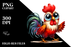 Proud Rooster Watercolor Clipart Product Image 2
