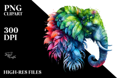 Vibrant Watercolor Elephant with Plant Leaves, 20 oz Tumbler Product Image 2